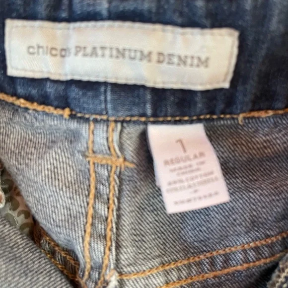 Chico’s Platinum Denim Straight legged jeans Chico’s size 1 (Sz 8 Medium) - Picture 5 of 5
